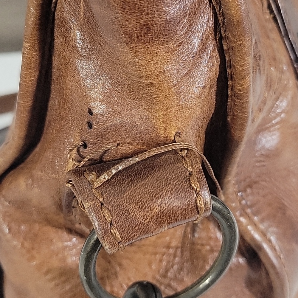 Frye Classic Brown Leather Crossbody Tote Bag - Picture 4 of 16